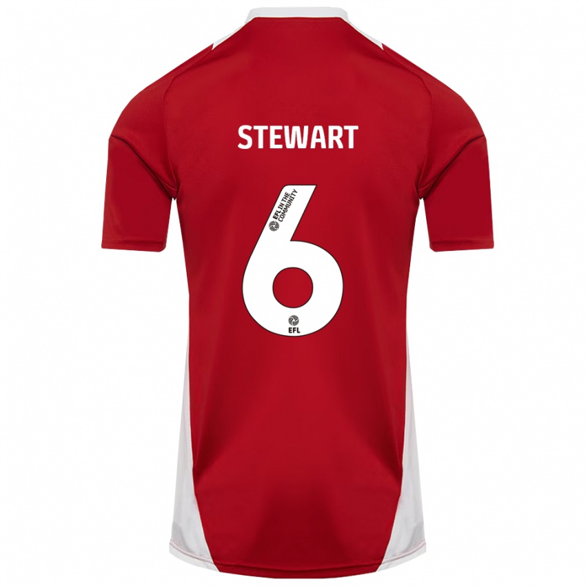 ילדים Alistair Stewart #6 אדום לבן זהב ג'רזי ביתית 2025/26 חולצה קצרה