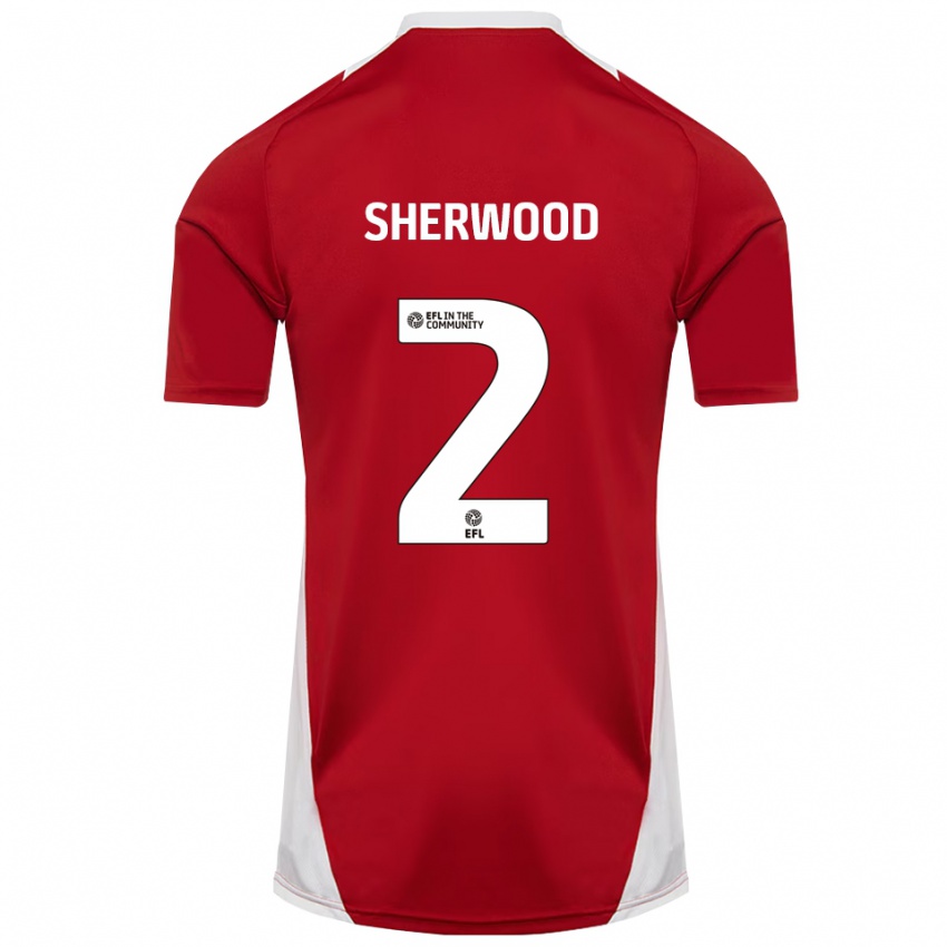 ילדים Katie Sherwood #2 אדום לבן זהב ג'רזי ביתית 2025/26 חולצה קצרה