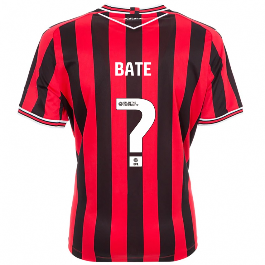 ילדים Rhiannon Bate #0 אדום שחור ג'רזי ביתית 2025/26 חולצה קצרה