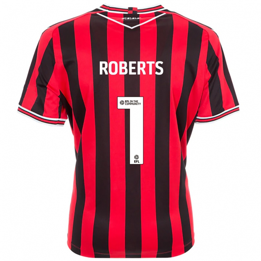 ילדים מיילס רוברטס #1 אדום שחור ג'רזי ביתית 2025/26 חולצה קצרה