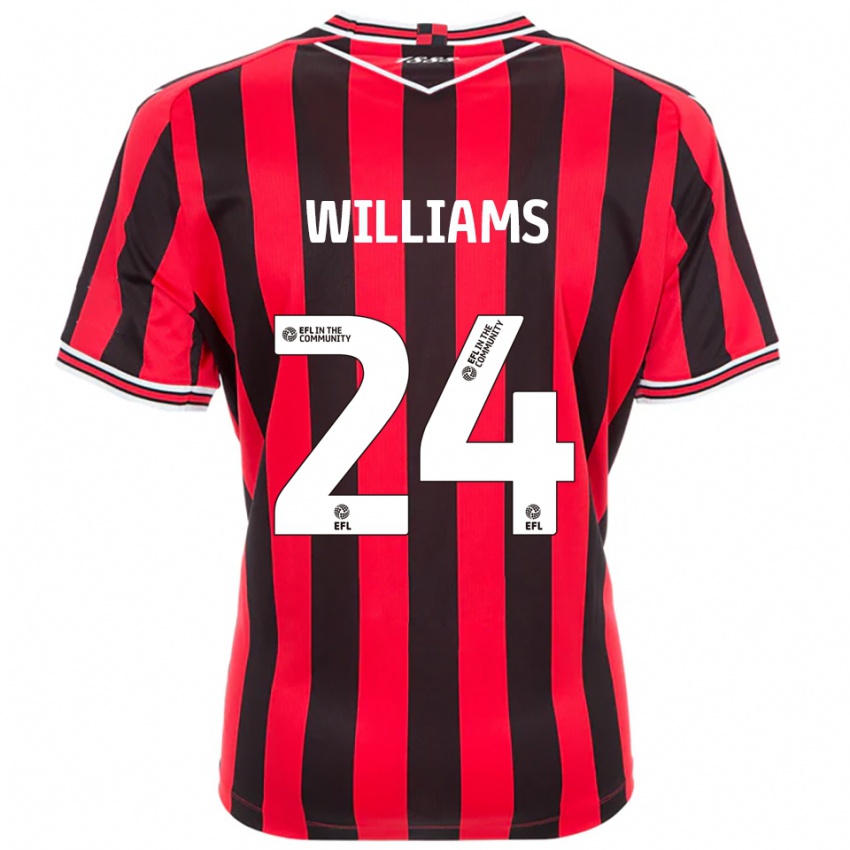 ילדים Harry Williams #24 אדום שחור ג'רזי ביתית 2025/26 חולצה קצרה