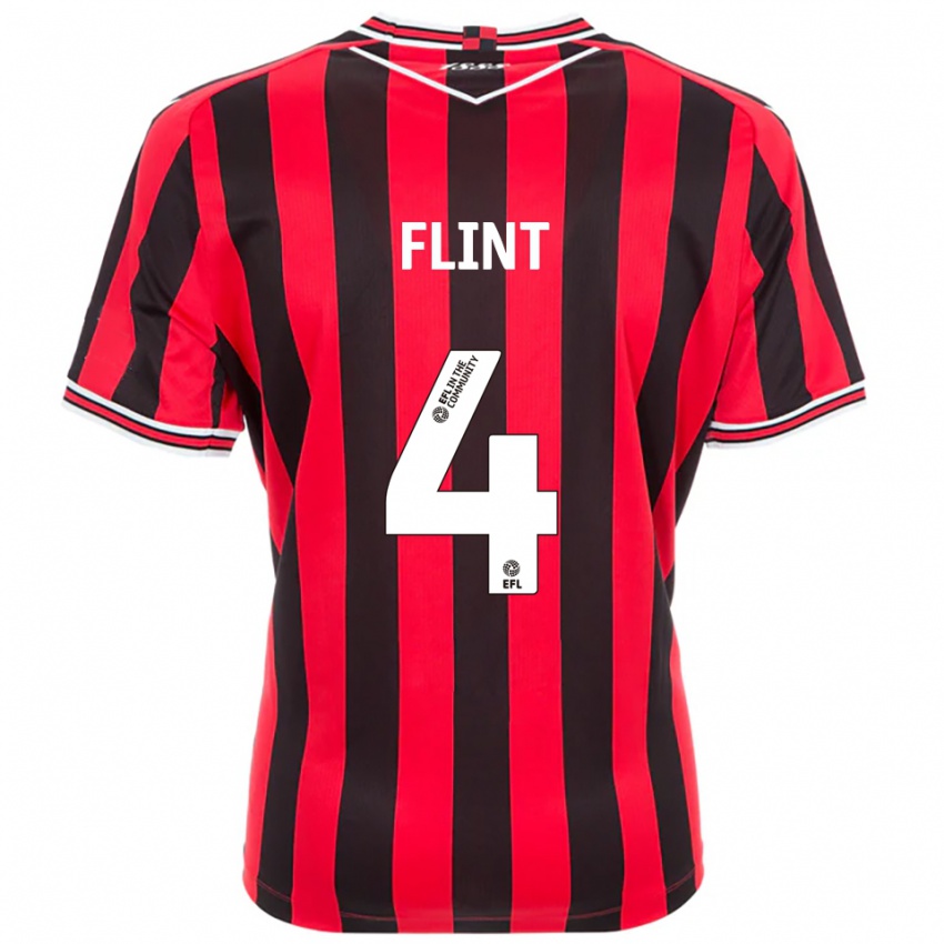 ילדים אדן פלינט #4 אדום שחור ג'רזי ביתית 2025/26 חולצה קצרה