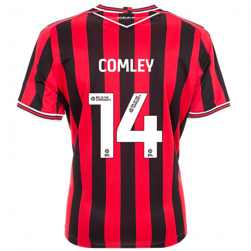 ילדים ברנדון קומלי #14 אדום שחור ג'רזי ביתית 2025/26 חולצה קצרה