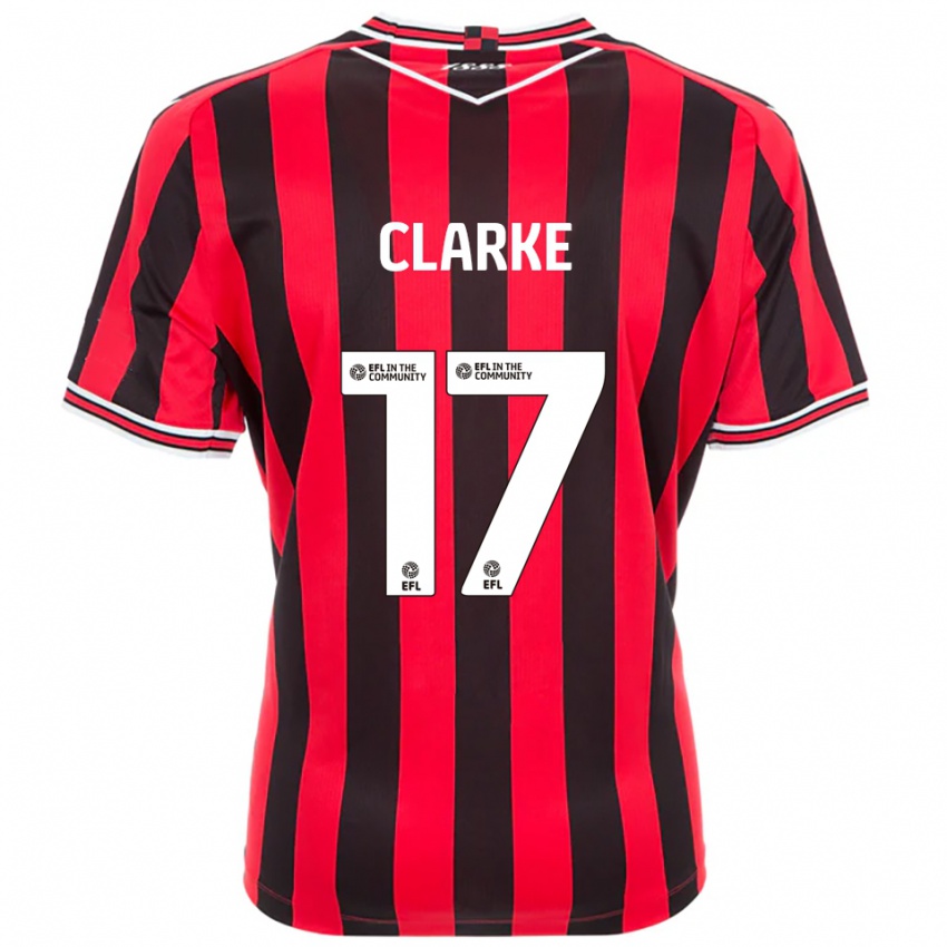 ילדים Courtney Clarke #17 אדום שחור ג'רזי ביתית 2025/26 חולצה קצרה