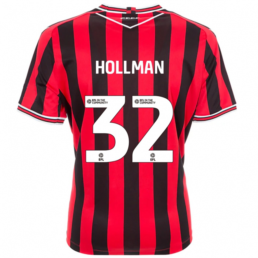 ילדים ג'ייק הולמן #32 אדום שחור ג'רזי ביתית 2025/26 חולצה קצרה
