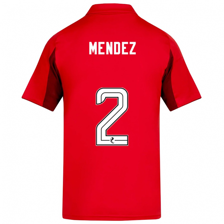 ילדים Alix Mendez #2 אדום בורדו ג'רזי ביתית 2025/26 חולצה קצרה