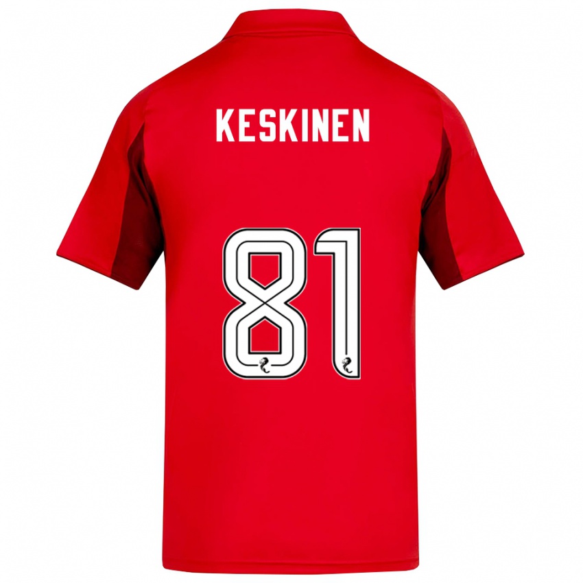 ילדים טופי קסקינן #81 אדום בורדו ג'רזי ביתית 2025/26 חולצה קצרה