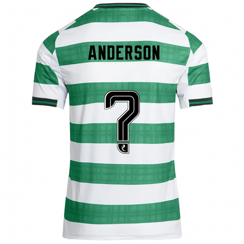 ילדים Cayden Anderson #0 ירוק לבן ג'רזי ביתית 2025/26 חולצה קצרה