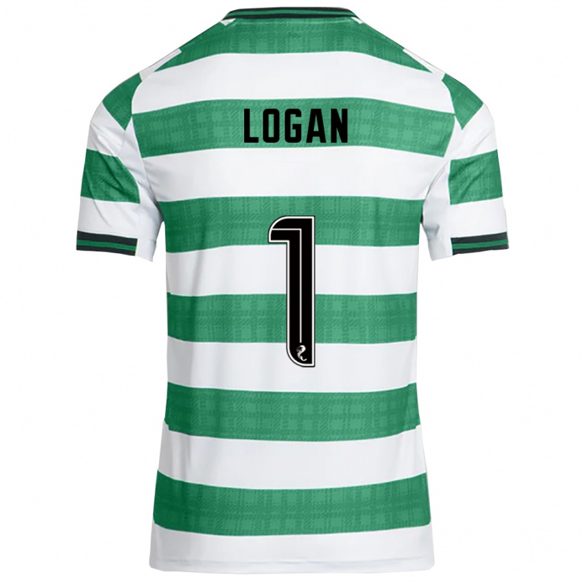 ילדים קלואי טגארט לוגן #1 ירוק לבן ג'רזי ביתית 2025/26 חולצה קצרה