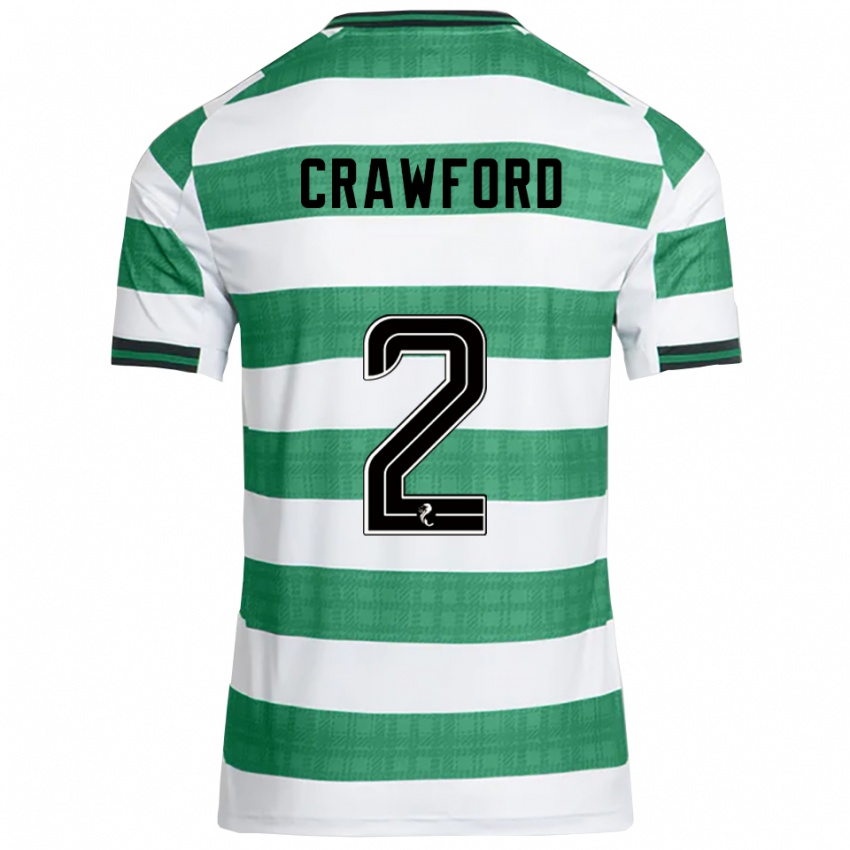 ילדים Cole Crawford #2 ירוק לבן ג'רזי ביתית 2025/26 חולצה קצרה