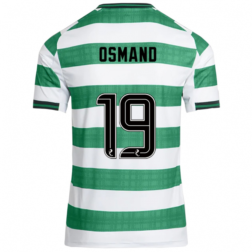 ילדים Callum Osmand #19 ירוק לבן ג'רזי ביתית 2025/26 חולצה קצרה