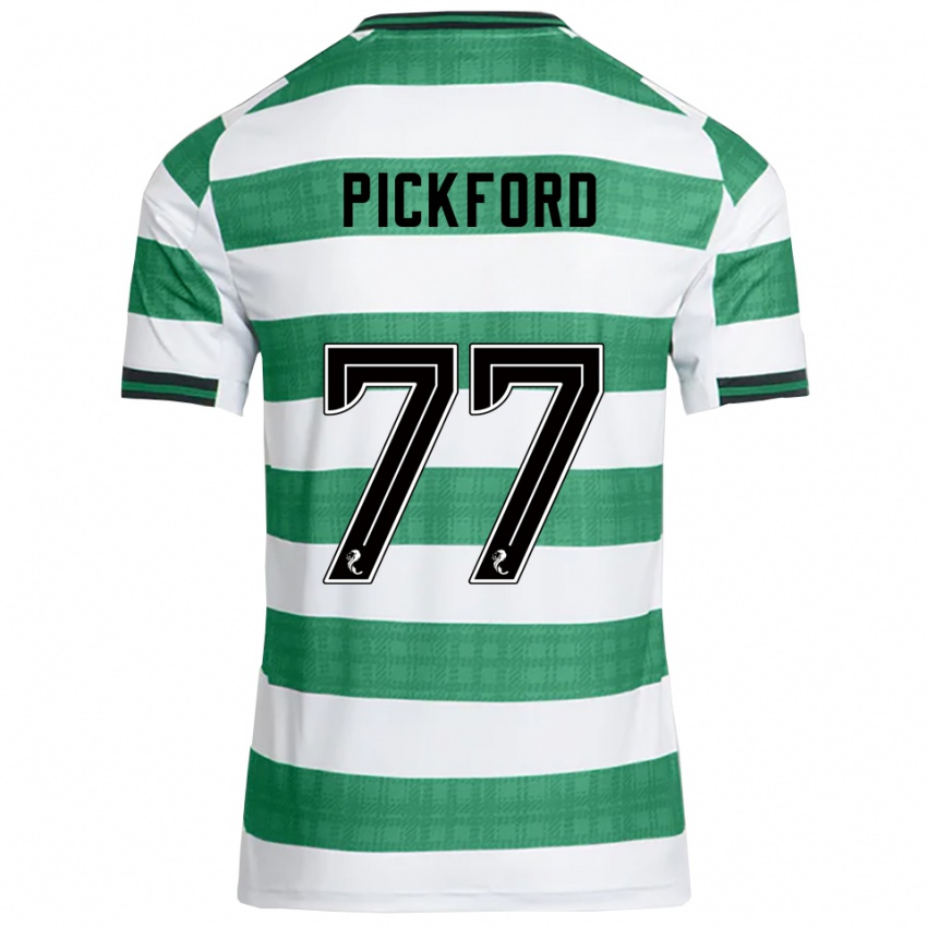 ילדים Tom Pickford #77 ירוק לבן ג'רזי ביתית 2025/26 חולצה קצרה