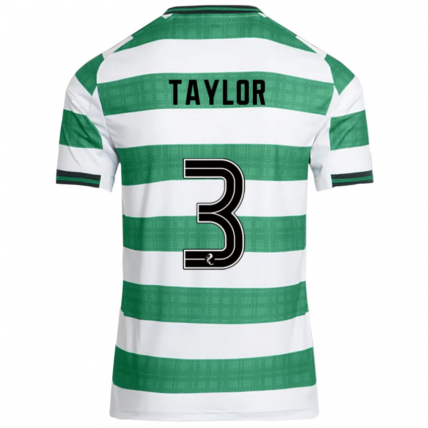 ילדים גרג טיילור #3 ירוק לבן ג'רזי ביתית 2025/26 חולצה קצרה