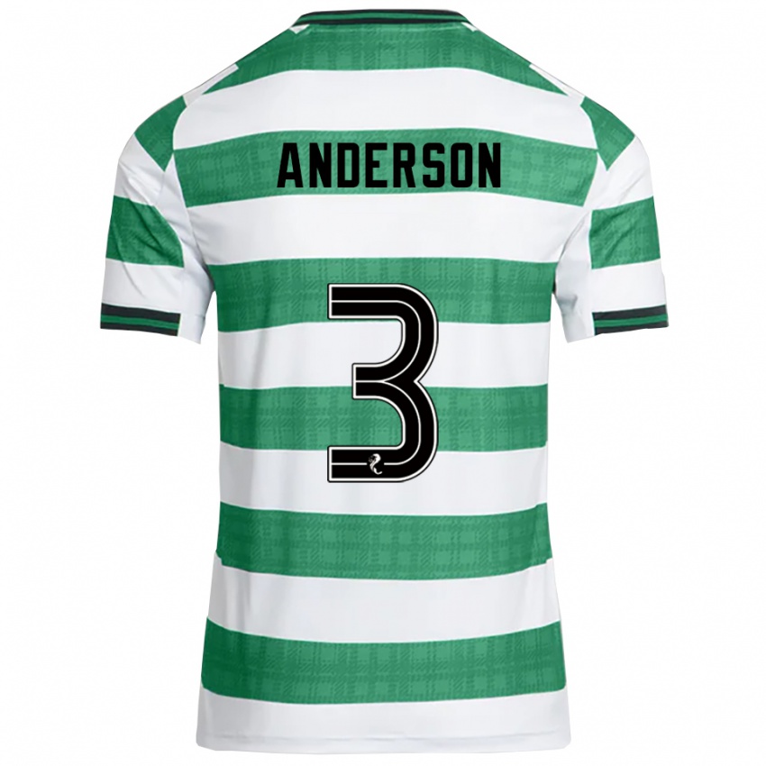 ילדים Matthew Anderson #3 ירוק לבן ג'רזי ביתית 2025/26 חולצה קצרה