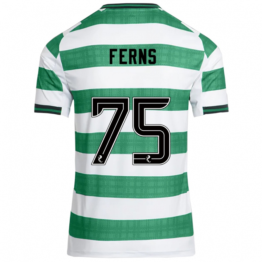 ילדים Ronan Ferns #75 ירוק לבן ג'רזי ביתית 2025/26 חולצה קצרה