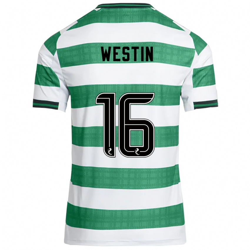 ילדים Emma Westin #16 ירוק לבן ג'רזי ביתית 2025/26 חולצה קצרה