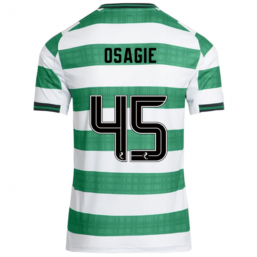ילדים ג׳אסטין אוסאגי #45 ירוק לבן ג'רזי ביתית 2025/26 חולצה קצרה