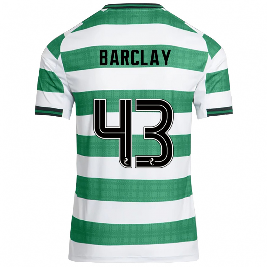 ילדים Lucy Barclay #43 ירוק לבן ג'רזי ביתית 2025/26 חולצה קצרה