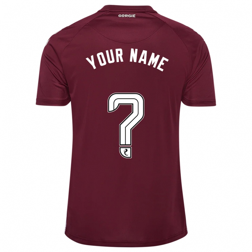 ילדים השם שלך #0 בורדו לבן ג'רזי ביתית 2025/26 חולצה קצרה