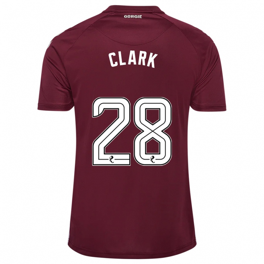 ילדים זנדר קלארק #28 בורדו לבן ג'רזי ביתית 2025/26 חולצה קצרה