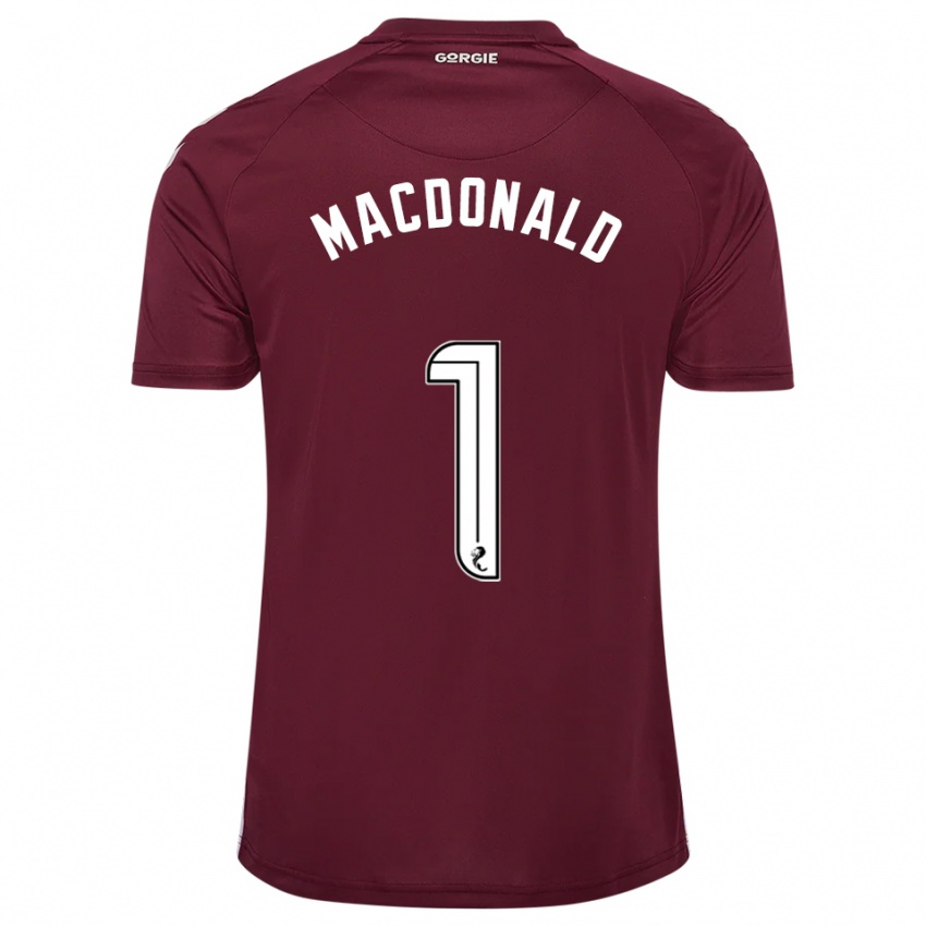 ילדים Jamie Macdonald #1 בורדו לבן ג'רזי ביתית 2025/26 חולצה קצרה