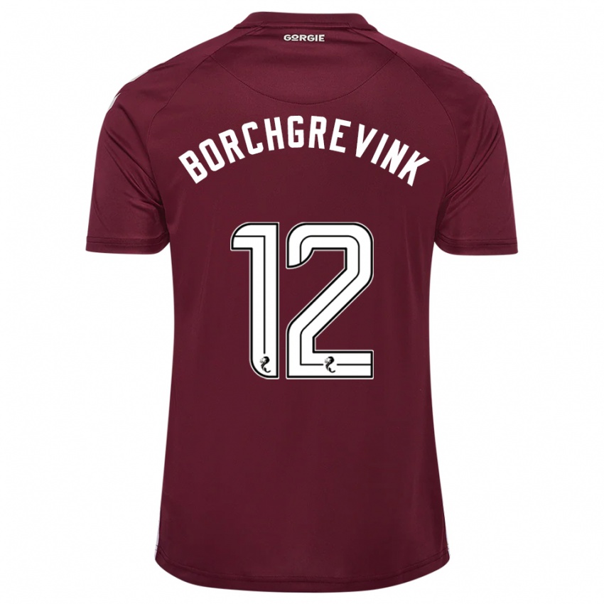 ילדים כריסטיאן בורכגרווינק #12 בורדו לבן ג'רזי ביתית 2025/26 חולצה קצרה