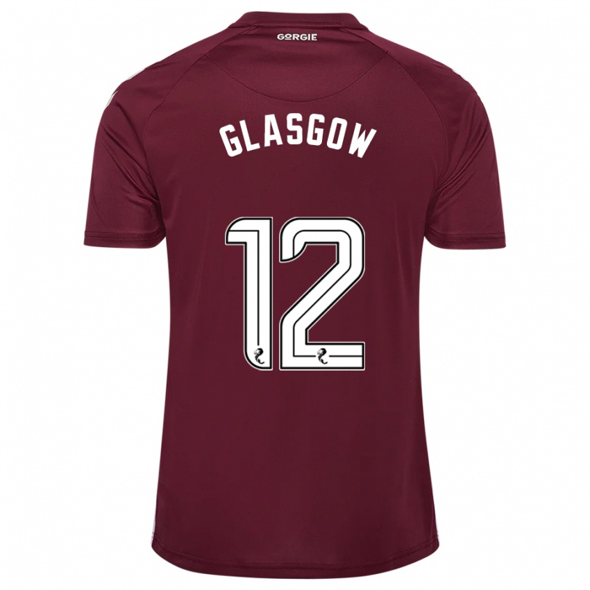 ילדים Euan Glasgow #12 בורדו לבן ג'רזי ביתית 2025/26 חולצה קצרה