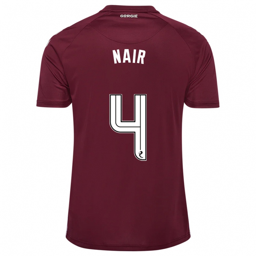 ילדים קנזי נאיר #4 בורדו לבן ג'רזי ביתית 2025/26 חולצה קצרה