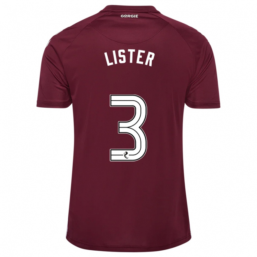 ילדים הנרי ליסטר #3 בורדו לבן ג'רזי ביתית 2025/26 חולצה קצרה