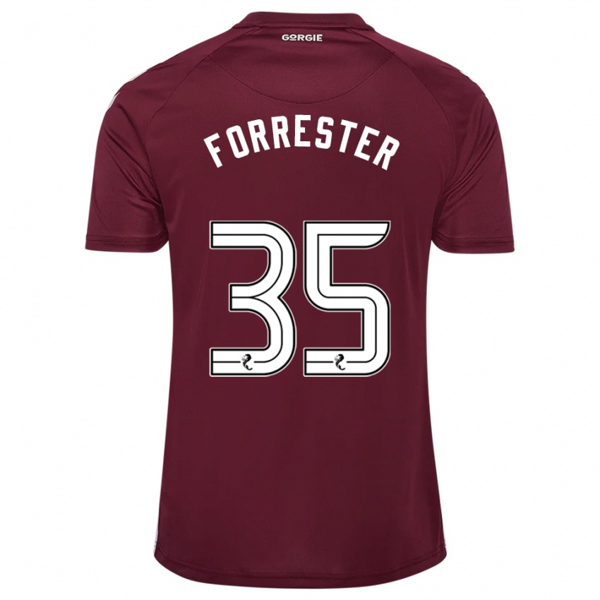 ילדים Adam Forrester #35 בורדו לבן ג'רזי ביתית 2025/26 חולצה קצרה