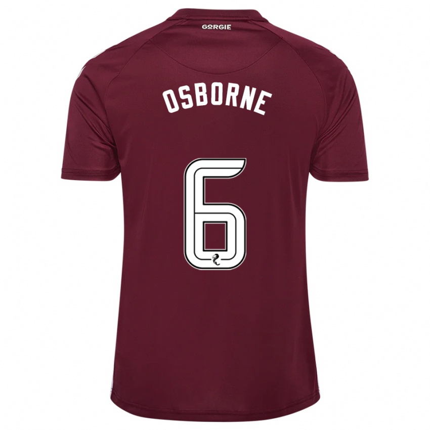 ילדים Alfie Osborne #6 בורדו לבן ג'רזי ביתית 2025/26 חולצה קצרה