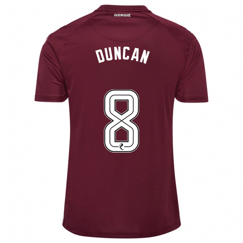 ילדים ראיין דאנקן #8 בורדו לבן ג'רזי ביתית 2025/26 חולצה קצרה