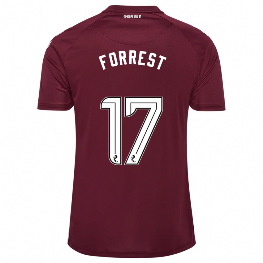 ילדים אלן פורסט #17 בורדו לבן ג'רזי ביתית 2025/26 חולצה קצרה