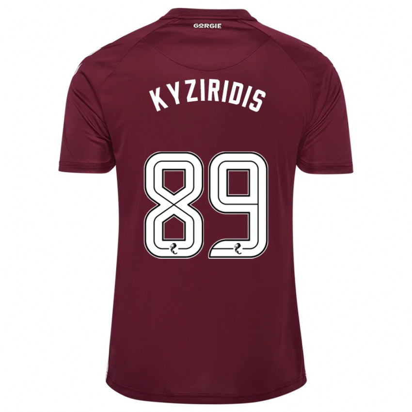 ילדים אלכסנדרוס קיזירידיס #89 בורדו לבן ג'רזי ביתית 2025/26 חולצה קצרה
