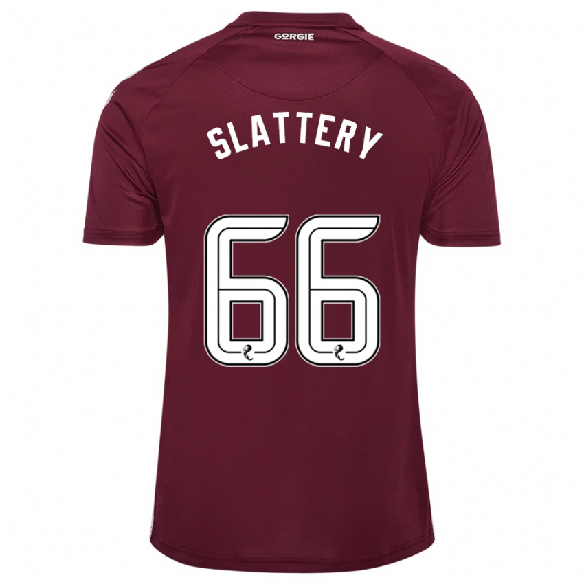 ילדים ג'נה סלאטרי #66 בורדו לבן ג'רזי ביתית 2025/26 חולצה קצרה