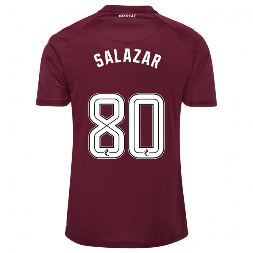 ילדים אנדרס סלזאר #80 בורדו לבן ג'רזי ביתית 2025/26 חולצה קצרה