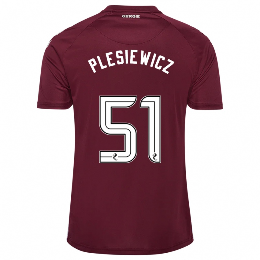 ילדים סימון פלסייביץ #51 בורדו לבן ג'רזי ביתית 2025/26 חולצה קצרה