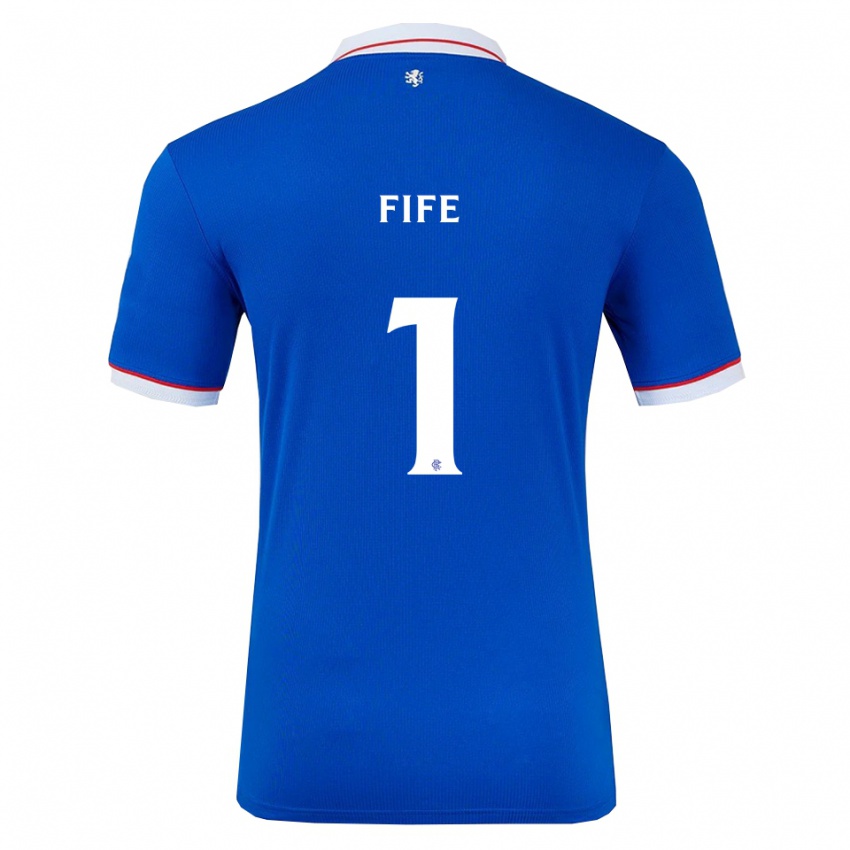 ילדים ג'נה פייף #1 כחול לבן ג'רזי ביתית 2025/26 חולצה קצרה