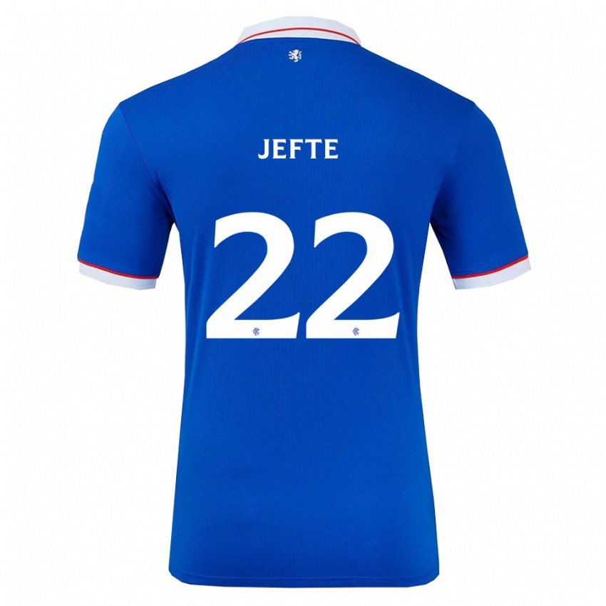 ילדים Jefté #22 כחול לבן ג'רזי ביתית 2025/26 חולצה קצרה