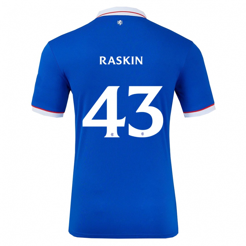ילדים ניקולאס רסקין #43 כחול לבן ג'רזי ביתית 2025/26 חולצה קצרה