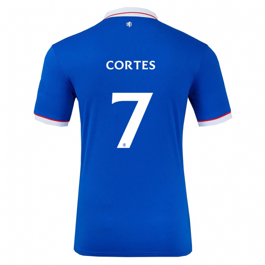 ילדים אוסקר קורטס #7 כחול לבן ג'רזי ביתית 2025/26 חולצה קצרה