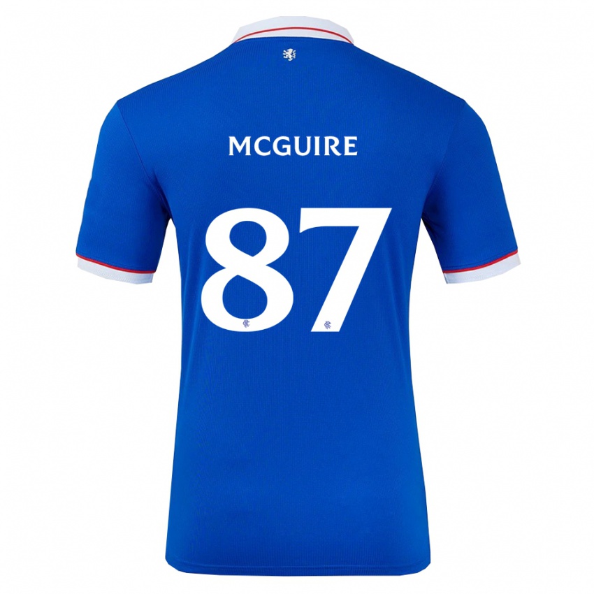 ילדים Rydnn Mcguire #87 כחול לבן ג'רזי ביתית 2025/26 חולצה קצרה