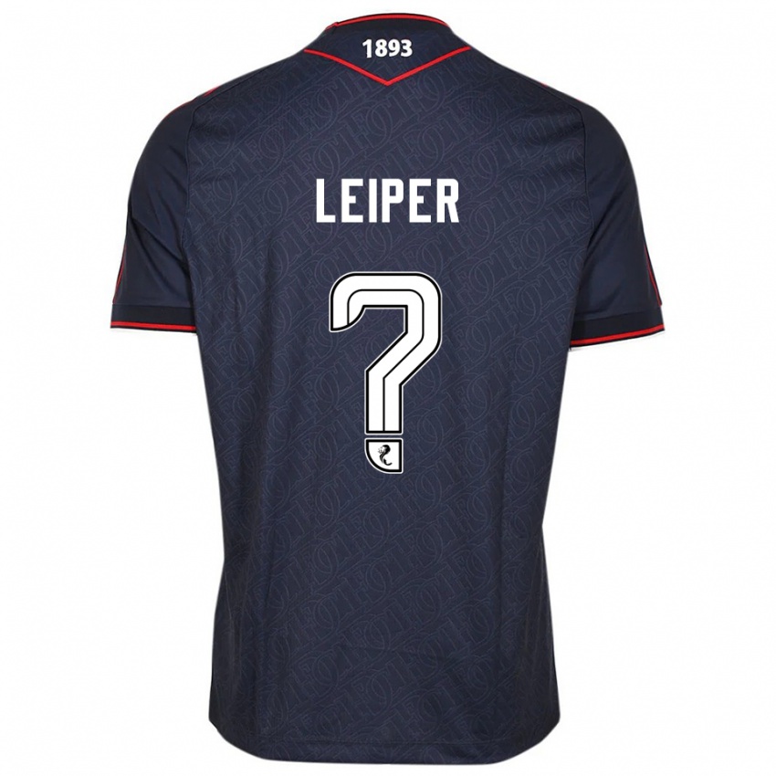 ילדים Ashton Leiper #0 כחול נייבי לבן ג'רזי ביתית 2025/26 חולצה קצרה