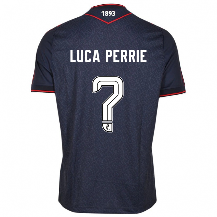 ילדים Luca Perrie #0 כחול נייבי לבן ג'רזי ביתית 2025/26 חולצה קצרה