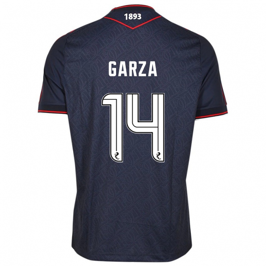ילדים César Garza #14 כחול נייבי לבן ג'רזי ביתית 2025/26 חולצה קצרה