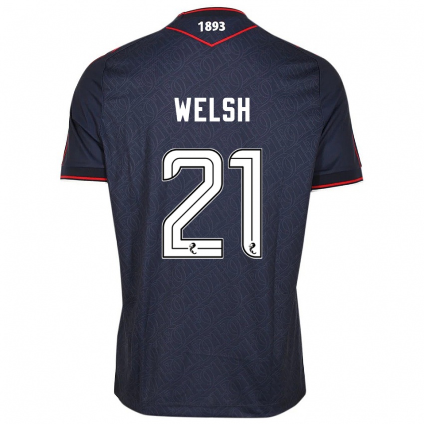 ילדים Tom Welsh #21 כחול נייבי לבן ג'רזי ביתית 2025/26 חולצה קצרה