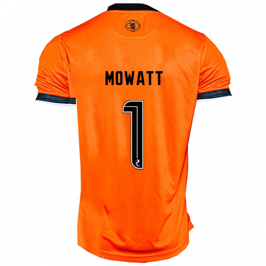 ילדים בת' מוואט #1 כתום שחור ג'רזי ביתית 2025/26 חולצה קצרה