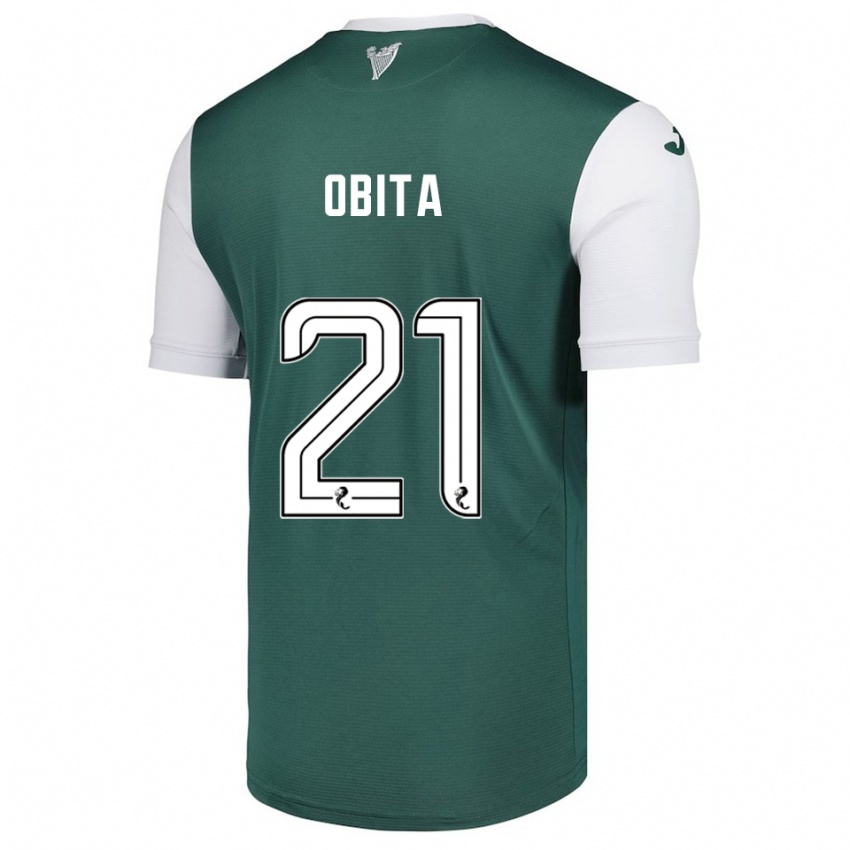 ילדים Jordan Obita #21 ירוק לבן ג'רזי ביתית 2025/26 חולצה קצרה