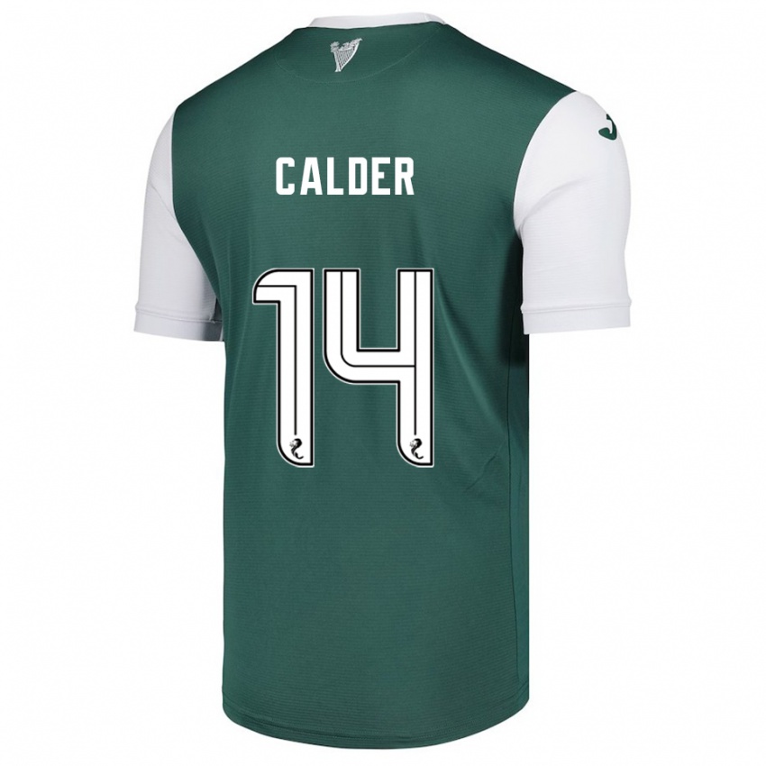 ילדים אוון קאלדר #14 ירוק לבן ג'רזי ביתית 2025/26 חולצה קצרה