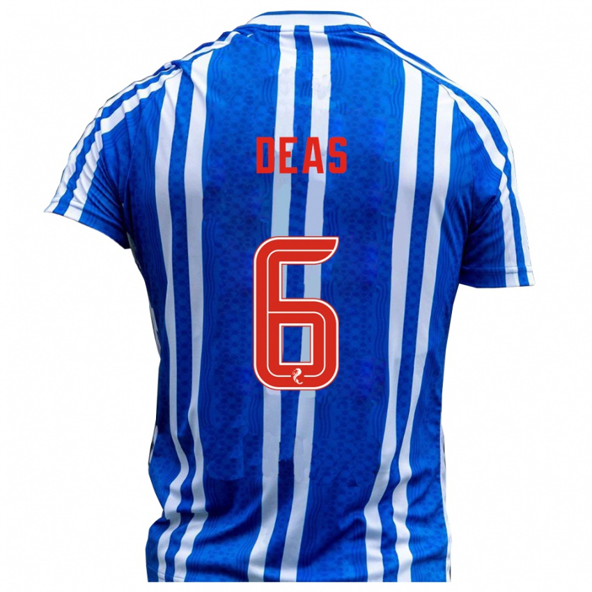 ילדים רובי דיס #6 כחול לבן ג'רזי ביתית 2025/26 חולצה קצרה